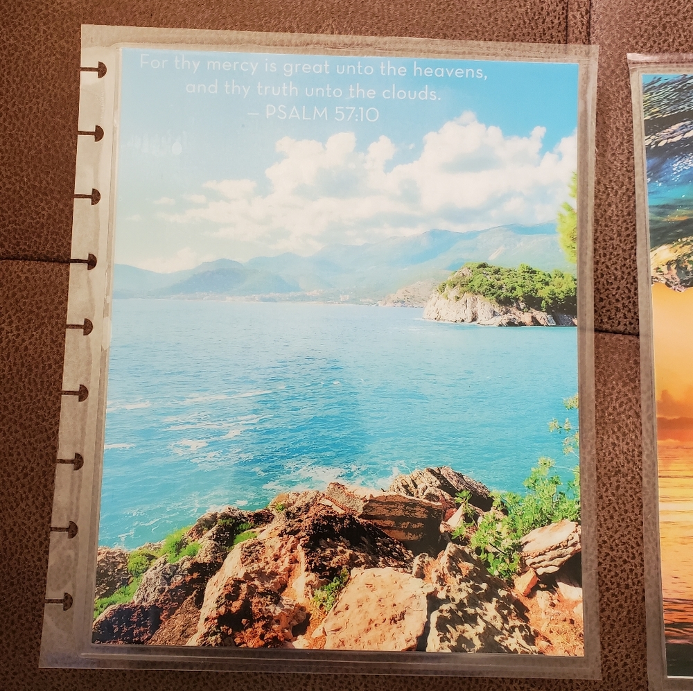 Handmade Cover For a classic sized Disc Bound Planner beach, mountains